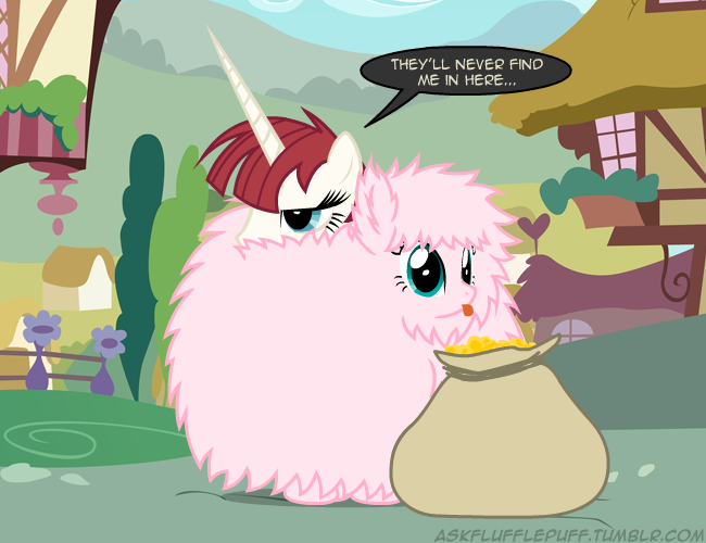 alternate_species bag blue_eyes building coin duo female feral hair horn outside pink_hair ponification red_hair speech_bubble text mixermike622 friendship_is_magic hasbro my_little_pony tumblr fan_character fluffle_puff lauren_faust_(character) equid equine horse mammal pony 2013 digital_media_(artwork) english_text url