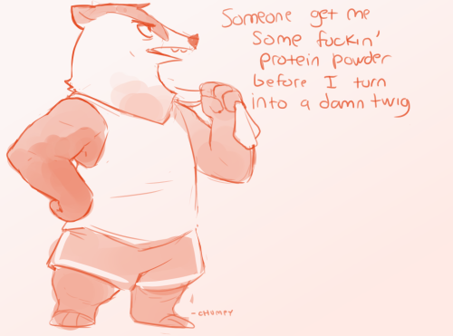 anthro clothed clothing female fur profanity solo text chumpy disney zootopia honey_badger_(zootopia) badger honey_badger mammal mustelid musteline 2016 english_text low_res