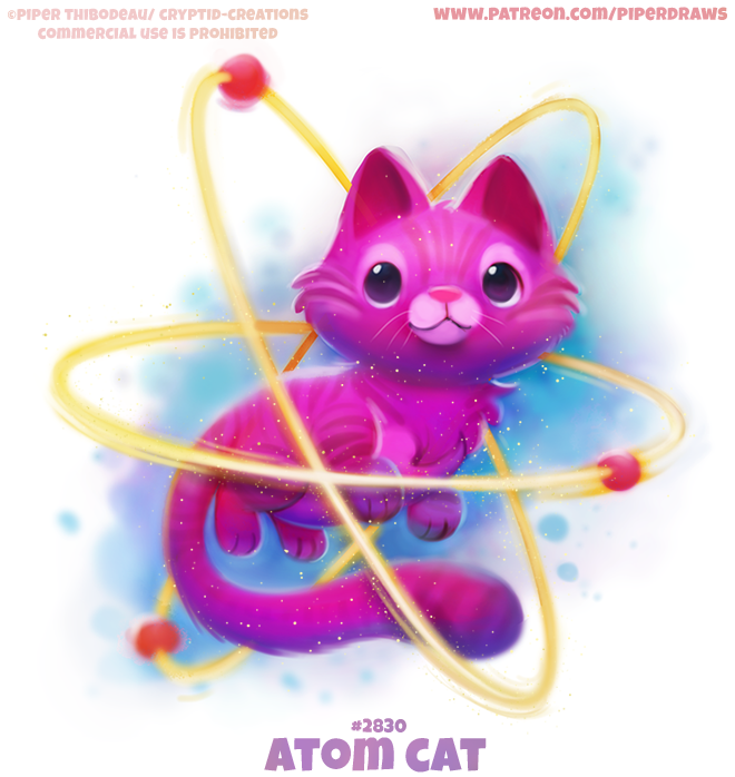 ambiguous_gender atom electron feral fur humor looking_at_viewer pink_body pink_fur pun purple_body purple_eyes purple_fur smile solo text visual_pun whiskers piper_thibodeau domestic_cat felid feline felis mammal digital_media_(artwork) digital_painting_(artwork) english_text url