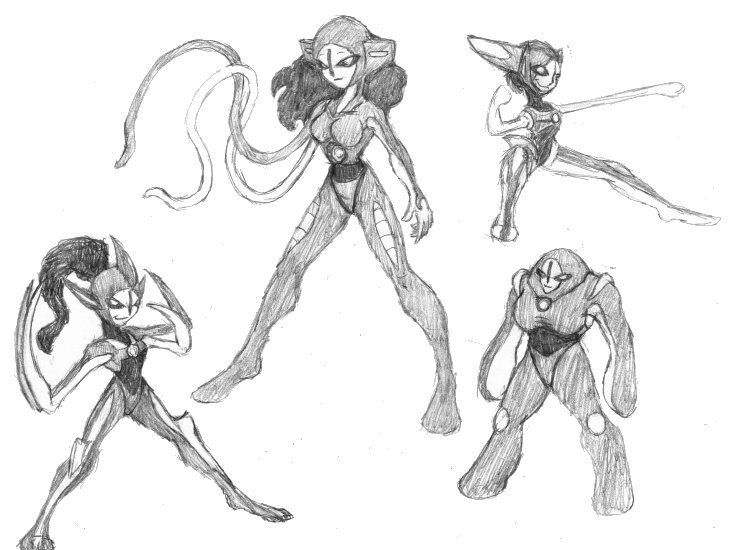 anthro biped breasts featureless_breasts featureless_crotch female group hair humanoid_hands long_hair looking_at_viewer ponytail short_hair simple_background small_breasts smile standing tentacles white_background heckfire nintendo pokemon attack_forme_deoxys defense_forme_deoxys deoxys generation_3_pokemon legendary_pokemon normal_forme_deoxys pokemon_(species) speed_forme_deoxys greyscale monochrome sketch traditional_media_(artwork)