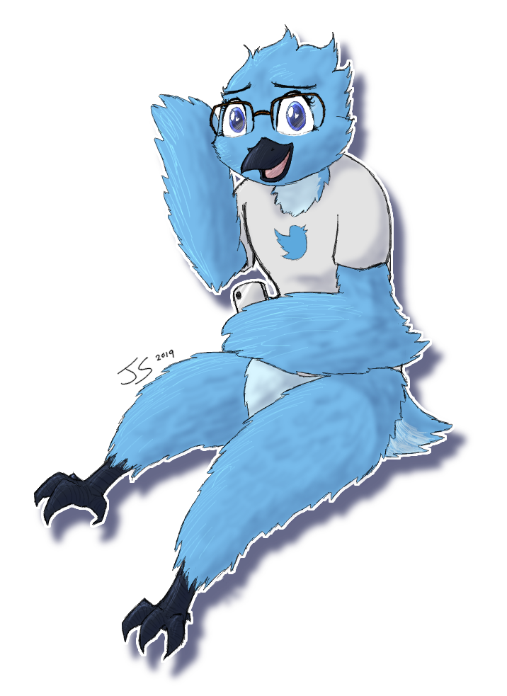 4_toes anisodactyl anthro avian_feet blue_body blue_eyes blue_feathers cellphone electronics feathers feet female holding_cellphone holding_object holding_phone holding_smartphone looking_at_viewer phone smartphone solo toes twitter_logo wings misfortunate-rai twitter tweetfur avian bird 2019 alpha_channel digital_media_(artwork) meme