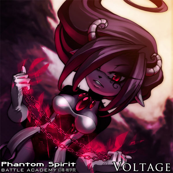 chain female horn jewelry magic necklace red_eyes solo text roksanath phantom_spirit_battle_academy wulven_game_studios voltage hybrid 1:1 english_text