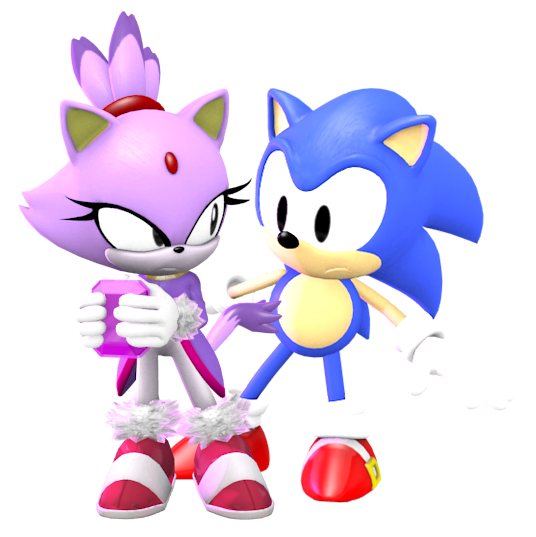 anthro black_eyes blue_body clothing duo female footwear gloves handwear male narrow_hips on_model shoes sol_emerald thigh_gap thin_calves thin_legs thin_thighs sherm-ex classic_sonic_(universe) sega sonic_the_hedgehog_(series) blaze_the_cat classic_sonic sonic_the_hedgehog domestic_cat eulipotyphlan felid feline felis hedgehog mammal 3d_(artwork) alpha_channel digital_media_(artwork)