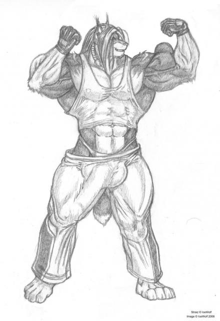 abs anthro big_penis bulge clothed clothing detailed_bulge erection erection_under_clothing genital_outline genitals huge_penis hyper male muscular muscular_anthro muscular_male penis penis_outline pose simple_background solo thong underwear white_background icewolf canid canine mammal monochrome