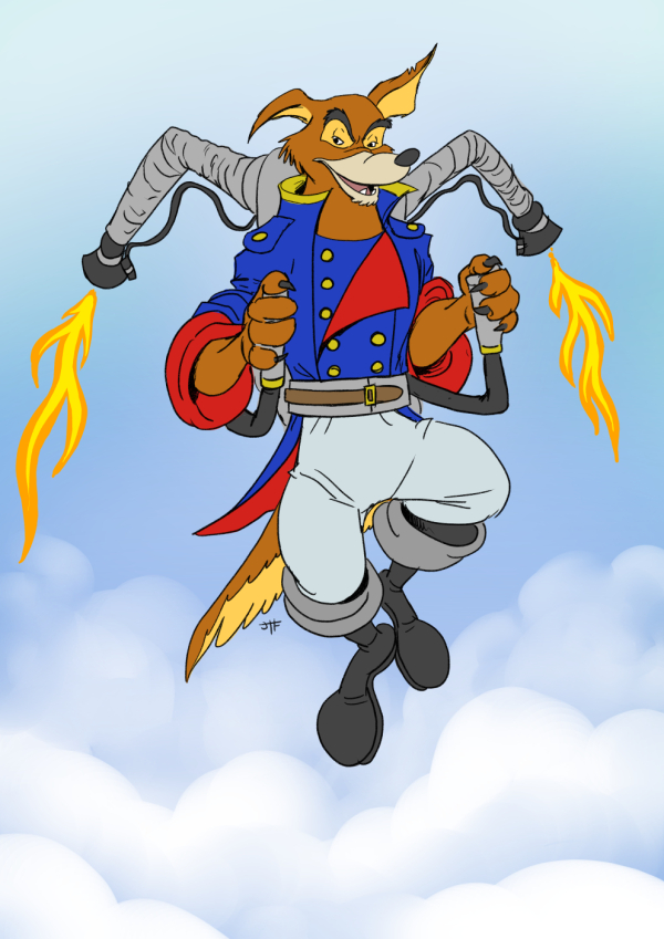 anthro boots bottomwear clothing flying footwear jet_pack male pants shoes solo john_fell disney talespin don_karnage canid canine canis mammal wolf