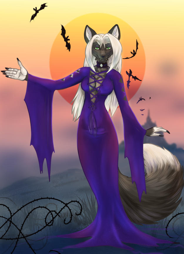 5_fingers black_nose day detailed_background eyebrows eyelashes fingers green_eyes hair outside sky smile sun white_hair caribou_(artist) amy_(invasormkiv) canid canine fox mammal 2022 digital_media_(artwork)