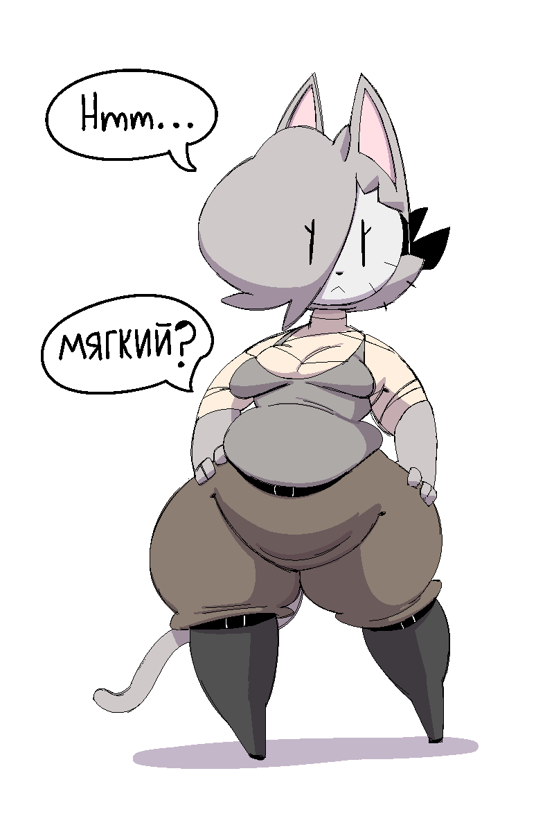 4_fingers :< anthro asking belly belt belt_buckle big_belly biped black_belt black_boots black_clothing black_footwear black_legwear black_thigh_boots black_thigh_highs black_whiskers boot_buckle boots bottomwear breasts brown_bottomwear brown_clothing brown_pants buckle cat_tail cheek_tuft clothed clothed_anthro clothed_female clothing eyelashes facial_tuft feet female fingers footwear front_view fur grey_body grey_clothing grey_ears grey_fur grey_hair grey_shirt grey_tail grey_tank_top grey_topwear grey_tuft hair hair_over_eye hand_on_hip hand_on_own_hip legwear mask obese obese_anthro obese_female overweight overweight_anthro overweight_female pants pink_inner_ear pointy_ears prick_ears question_mark shadow shirt shoes simple_eyes small_feet solo speech_bubble standing tail tank_top text thick_thighs thigh_boots thigh_highs topwear tuft vowelless vowelless_vocalization wearing_mask whiskers wide_hipped_anthro wide_hipped_female wide_hips wraps maddeku gata_the_future_russian_kitty gata_preobrazhenskaya domestic_cat felid feline felis mammal russian_blue 2025 2:3 colored digital_drawing_(artwork) digital_media_(artwork) english_text full-length_portrait hi_res portrait russian_text shaded