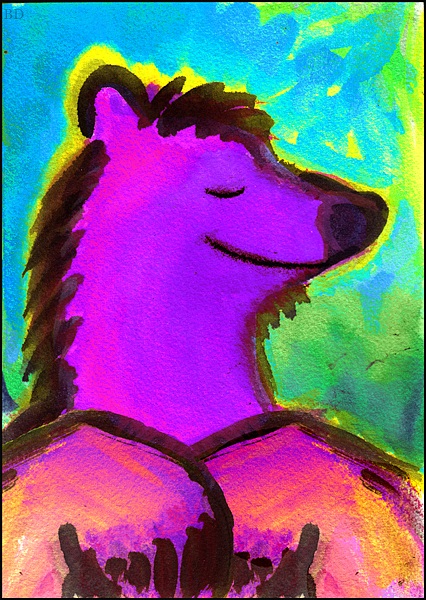 ambiguous_gender black_nose eyes_closed fur male purple_body purple_fur smile solo bd bear mammal chalk_(artwork) colorful_theme icon mixed_media painting_(artwork) pastel_(artwork) signature traditional_media_(artwork) watercolor_(artwork)