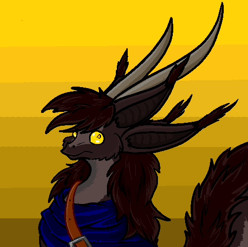 anthro black_body black_fur brown_hair clothing fur hair horn male multi_ear simple_background solo yellow_eyes mirroidal mythology sairlan_(mirroidal) dragon furred_dragon furred_scalie mirroid mythological_creature mythological_scalie scalie 2015 digital_media_(artwork) pixel_(artwork)