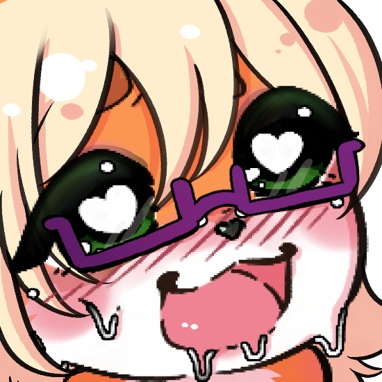 ahegao anthro blonde_hair emote eyewear female fur glasses green_eyes hair heart_eyes heart_symbol looking_pleasured red_body red_fur solo glowstone2001 stellaamoris stella_(stellaamoris) canid canine fox mammal red_fox true_fox 1:1