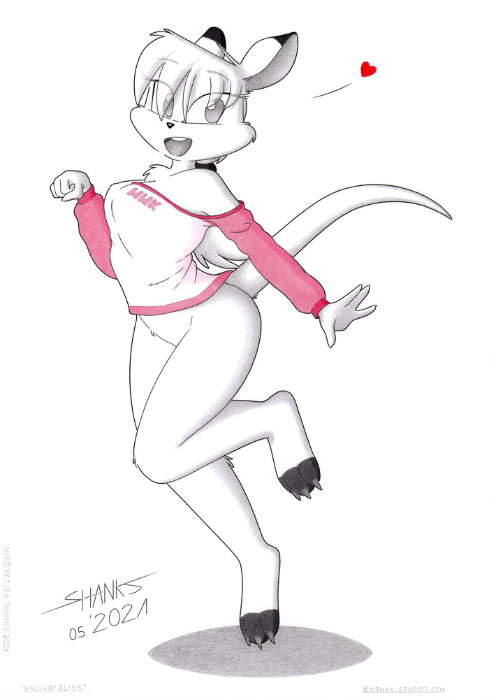 3_toes anthro barefoot bottomless claws clothed clothing fashion feet female no_underwear paws plantigrade raised_tail solo sweater sweatshirt tail toes toony topwear tirashanks_(artist) mia_(tira_shanks) kangaroo macropod mammal marsupial wallaby