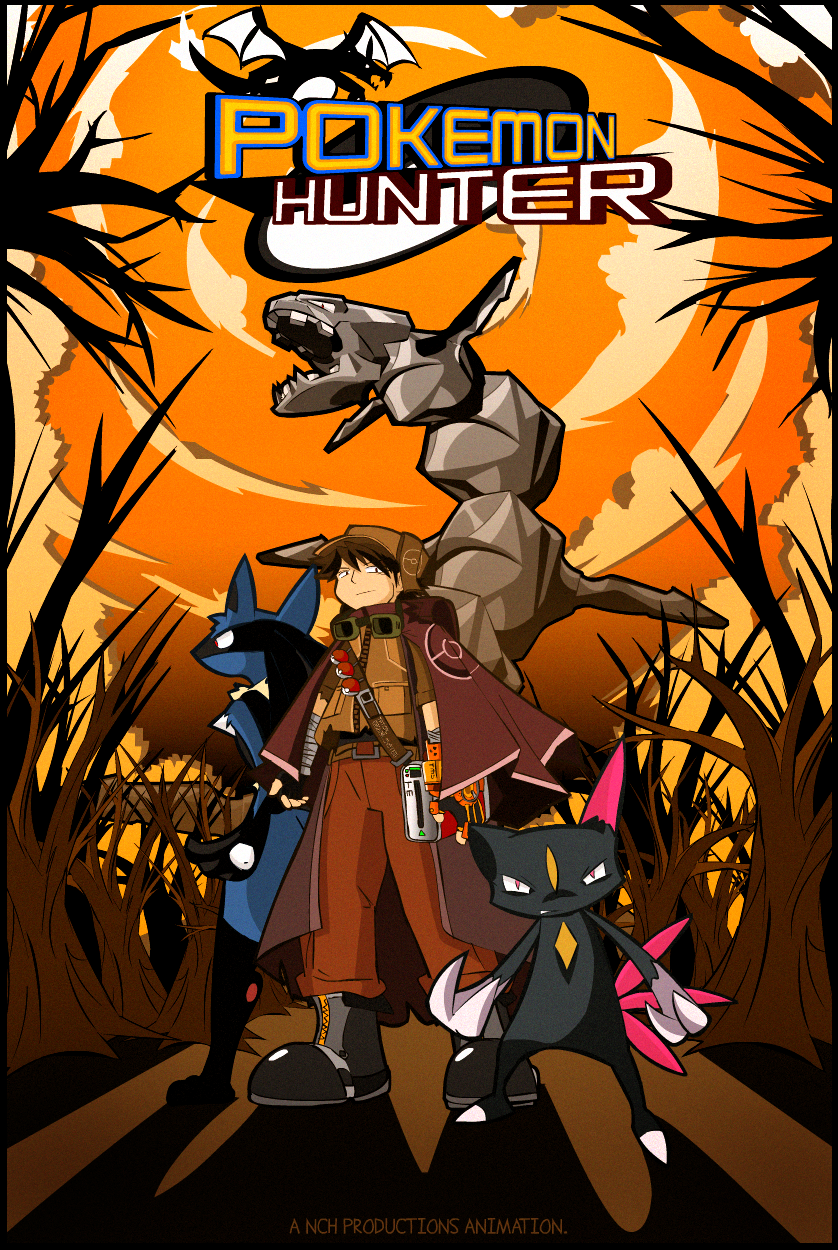 ambiguous_gender anthro black_body black_fur blue_body blue_fur brown_eyes fur group male pink_eyes poster poster_template red_eyes yellow_body yellow_fur nchproductions nintendo pokemon canid canine generation_2_pokemon generation_4_pokemon lucario mammal pokemon_(species) sneasel steelix hi_res