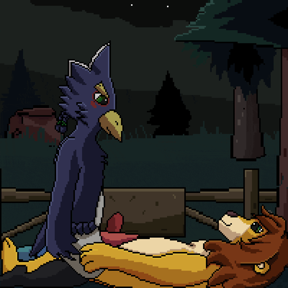 animal_genitalia anthro balls bodily_fluids breath cum cum_inside cum_on_chest dialogue duo from_front_position genital_fluids genitals internal internal_anal lying male male/male masturbation missionary_position on_back orgasm panting penis sex lawealewd breath_of_the_wild disney nintendo the_legend_of_zelda the_lion_king fan_character revali zilvus avian felid feline lion mammal pantherine rito animated digital_media_(artwork) pixel_(artwork) pixel_animation