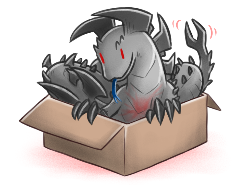 ambiguous_gender box cardboard cardboard_box container feral in_box in_container simple_background solo tail tongue white_background canes-cm capcom if_it_fits_i_sits_(meme) monster_hunter mythology dalamadur dragon elder_dragon mythological_creature mythological_scalie reptile scalie snake 4:3 meme