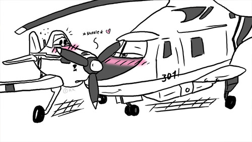 aircraft ambiguous_gender blush duo feral half-closed_eyes helicopter looking_aside looking_at_another love machine narrowed_eyes not_furry simple_background vehicle white_background unknown_artist disney planes blade_ranger dusty_crophopper animate_inanimate dire_aircraft dire_machine dire_vehicle living_aircraft living_helicopter living_machine living_vehicle low_res signature