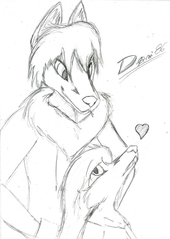 anthro clothing duo eye_contact female happy heart_symbol hoodie inner_ear_fluff looking_at_another looking_up male male/female smile topwear tuft dani86 canid canine fox mammal red_fox true_fox black_and_white monochrome signature sketch