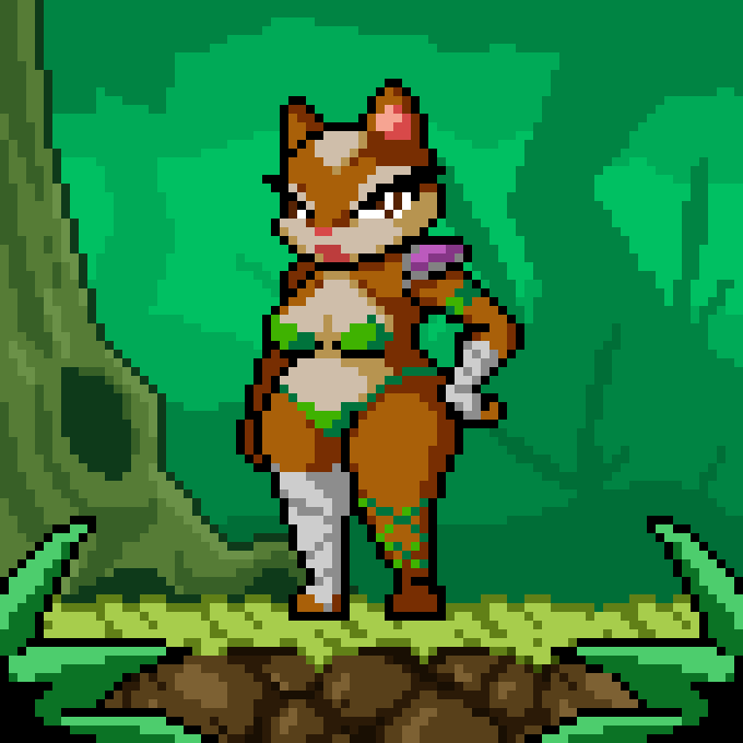 anthro armor bikini bikini_armor clothing female pixelated pose solo swimwear two-piece_swimsuit unconvincing_armor pixel_pete chipmunk ground_squirrel mammal rodent sciurid 1:1 digital_media_(artwork) pixel_(artwork)