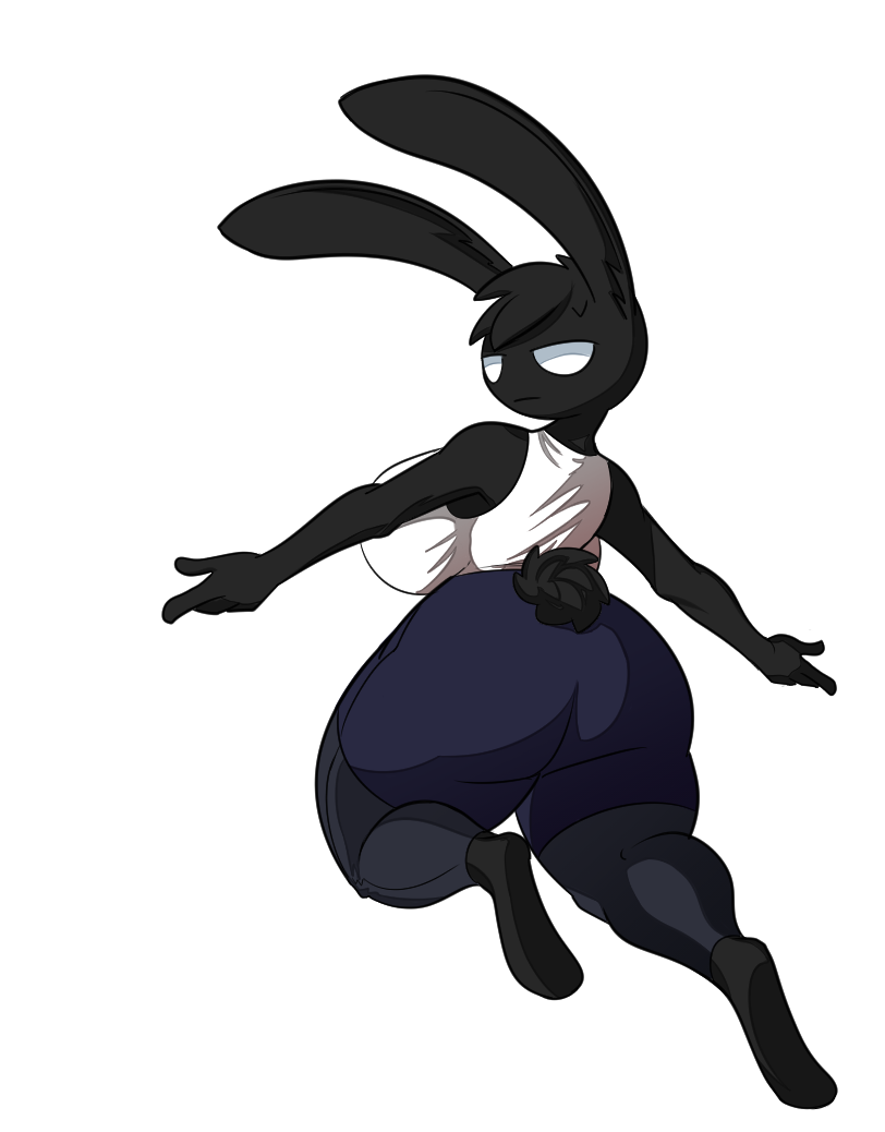 big_breasts big_butt breasts butt clothed clothing curvy_figure female hair solo thick_thighs wide_hips king_of_sorrow_(artist) umbra_(thekingofsorrow) lagomorph leporid mammal rabbit alpha_channel digital_media_(artwork)