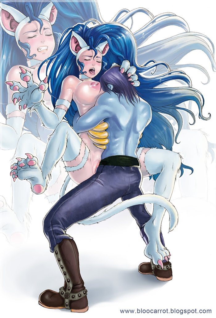 blue_hair boots breasts cat_tail clothing duo female footwear hair male male/female sex shoes simple_background standing tail text vaginal white_background bloocarrot capcom darkstalkers felicia_(darkstalkers) lord_raptor animal_humanoid cat_humanoid felid felid_humanoid feline feline_humanoid humanoid mammal mammal_humanoid url