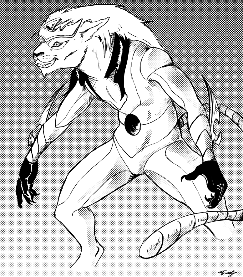 anthro clothing espada gradient_background male resurreccion simple_background solo treefyleaves bleach_(series) grimmjow_jaegerjaquez arrancar felid hollow_(bleach) mammal comic greyscale monochrome screentone