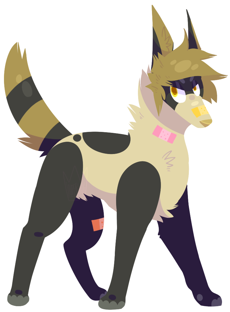 ambiguous_gender angry band-aid band-aid_on_knee band-aid_on_leg band-aid_on_neck bandage brown_hair brown_inner_ear brown_nose digitigrade feral feral_with_hair fur grey_body grey_fur hair markings narrowed_eyes paws raised_tail ring_(marking) ringed_tail simple_background snout solo standing striped_markings striped_tail stripes tail tail_markings tan_body tan_fur transparent_background yellow_eyes jaspering ryan_(jaspering) canid canine canis domestic_dog mammal 2018 alpha_channel cel_shading digital_drawing_(artwork) digital_media_(artwork) full-length_portrait lineless paint_tool_sai_(artwork) portrait shaded