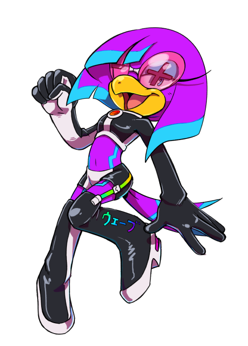 anthro breasts clothing feathers female hair looking_at_viewer non-mammal_breasts open_mouth purple_body purple_feathers purple_hair solo tongue finimun sega sonic_riders sonic_the_hedgehog_(series) wave_the_swallow avian bird hirundinid oscine passerine swallow_(bird) alpha_channel