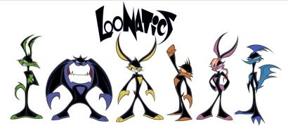 anthro beta_design biped front_view group male original_design ponytail_ears simple_background standing white_background unknown_artist loonatics_unleashed looney_tunes warner_brothers buzz_bunny danger_duck lexi_bunny concept_art digital_media_(artwork) full-length_portrait low_res official_art portrait