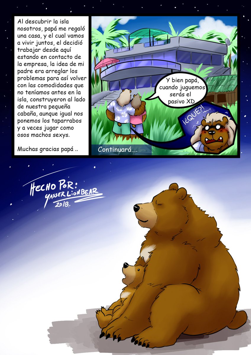 anthro duo male yasser bongo_(dad) kyllo_(son) bear mammal comic hi_res