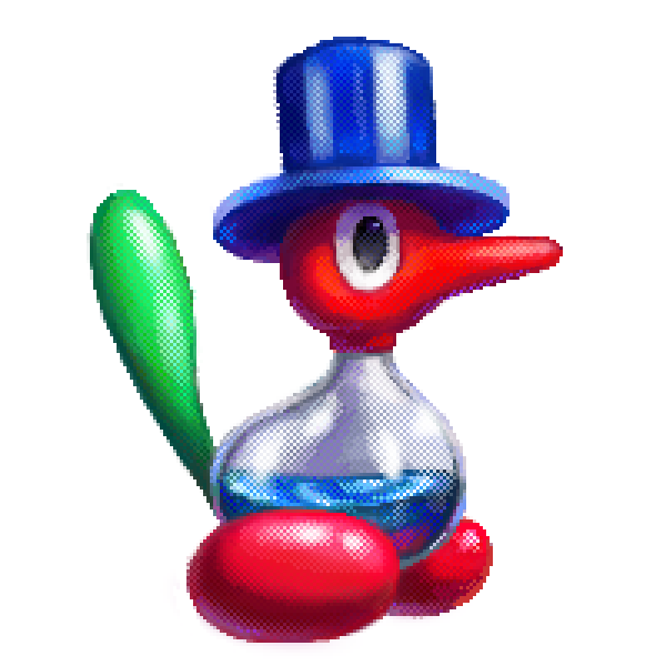 ambiguous_gender artificial_intelligence clothing drinking_bird hat headgear headwear machine solo top_hat cortoony nintendo pokemon digital_creature generation_2_pokemon pokemon_(species) porygon2 robot 1:1