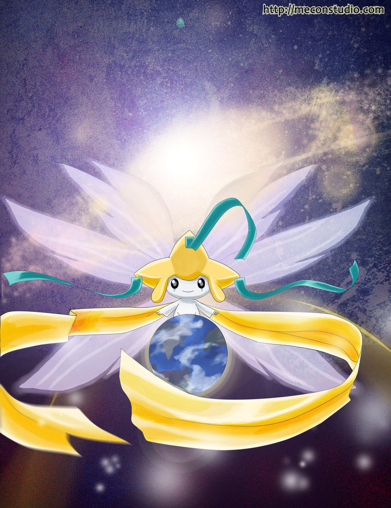 confetti_streamer female galaxy insect_wings looking_at_viewer macro planet smile solo space star terra_macro tixri wings unknown_artist nintendo pokemon deity generation_3_pokemon humanoid jirachi legendary_pokemon pokemon_(species)