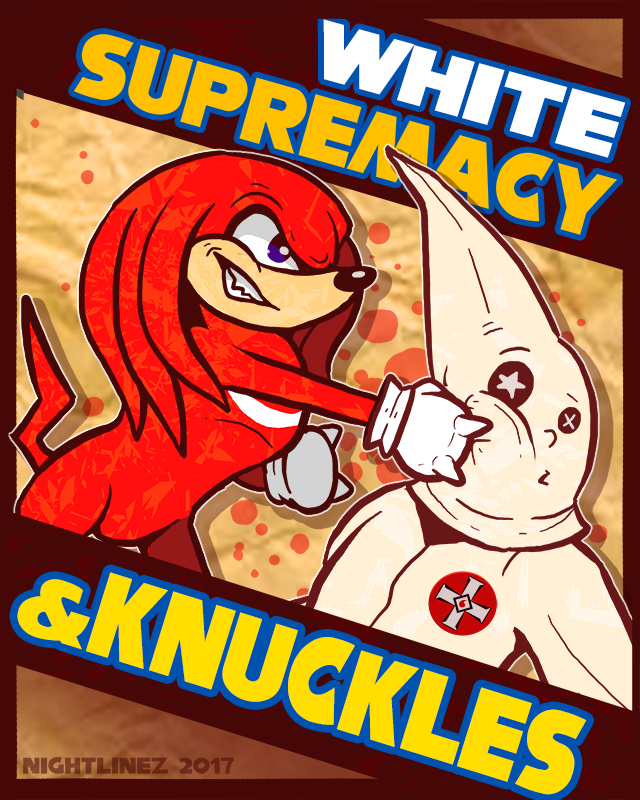 anthro capirote clothed clothing duo gloves handwear headgear headwear humor ku_klux_klan male mask nude punch racism sharp_teeth smile spikes standing teeth text white_clothing white_headwear nightlinez sega sonic_the_hedgehog_(series) knuckles_the_echidna echidna mammal monotreme 4:5 english_text lol_comments