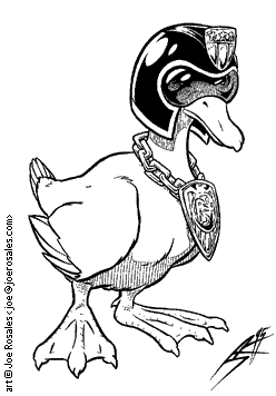 alternate_species ambiguous_gender armor badge beak chain feathered_wings feathers feral feral_armor furgonomics headgear helmet solo wings joe_rosales judge_dredd_(franchise) judge_dredd_(character) anatid anseriform avian bird duck 1995 black_and_white low_res monochrome