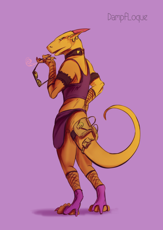 accessory anthro bag clothed clothing crossdressing eyewear femboy footwear furgonomics legwear lingerie male simple_background socks solo standing sunglasses tail tail_accessory tail_bag travesty yellow_body yellow_skin loque gucci mythology dragon mythological_creature mythological_scalie scalie