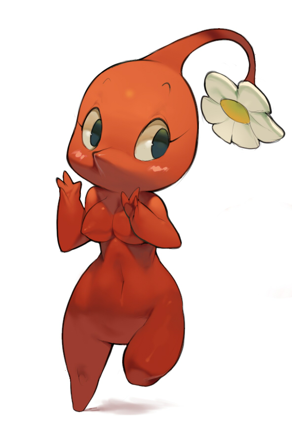 blush breasts female flower non-mammal_breasts not_furry nude plant red_body solo koki nintendo pikmin elemental_creature flora_fauna pikmin_(species) red_pikmin