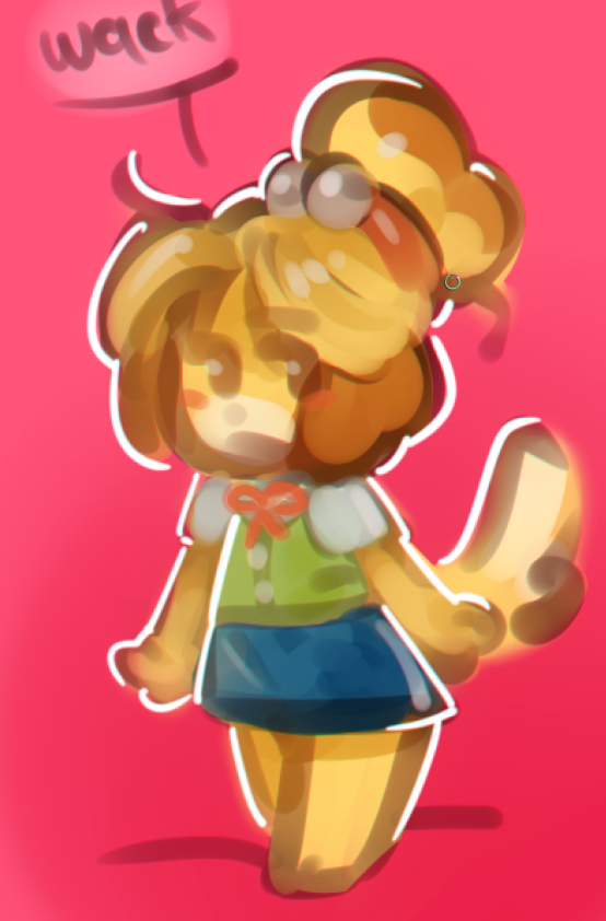 accessory anthro blouse bottomwear clothing dialogue female hair_accessory skirt solo speech_bubble string_bow topwear vest panken animal_crossing nintendo isabelle_(animal_crossing) canid canine canis domestic_dog mammal shih_tzu toy_dog