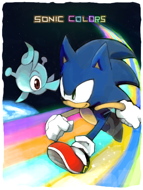 ambiguous_gender anthro blue_body blue_fur border clothing duo fist footwear fur gloves green_eyes handwear male running shoes smile space text white_border niwa0w0 sega sonic_colors sonic_the_hedgehog_(series) sonic_the_hedgehog yacker alien eulipotyphlan hedgehog mammal white_wisp_(sonic) wisp_(sonic) 2010 english_text