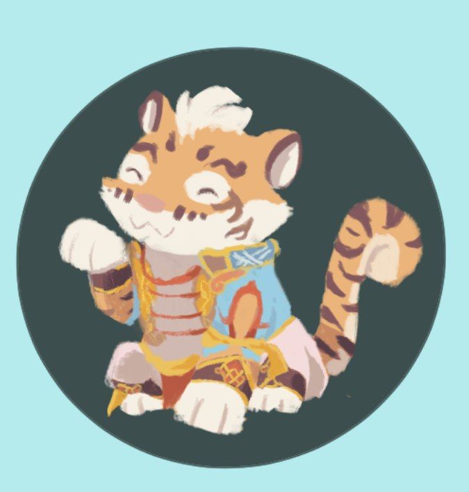 anthro chibi clothed clothing countershading feral fur male simple_background solo nova_tender nekojishi studio_klondike lin_hu felid mammal pantherine tiger 2021