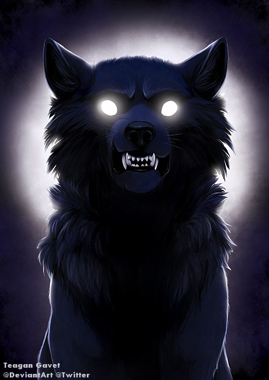 ambiguous_gender backlighting black_body black_fur dark feral fur glowing glowing_eyes light scary snarling solo blackteagan european_mythology mythology norse_mythology hati_(mythology) canid canine canis mammal wolf 2014 lighting