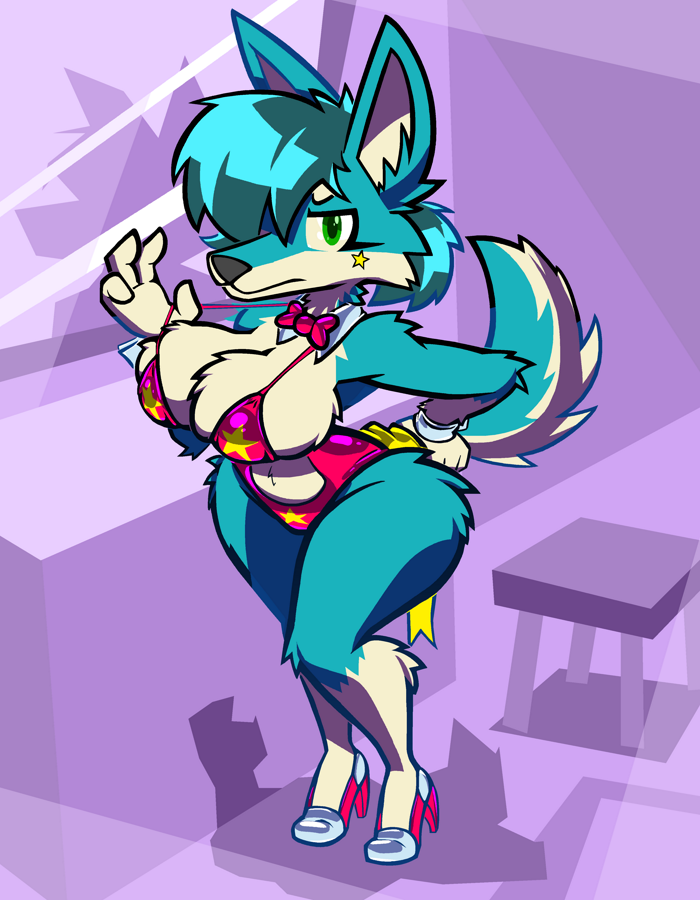 4_fingers anthro big_breasts blue_body blue_fur blue_hair breasts cleavage clothed clothed_anthro clothed_female clothing cuffs_(clothing) female fingers footwear fur green_eyes hair hair_over_eye high_heels leotard looking_at_viewer multicolored_body multicolored_fur shoes solo tail two_tone_body two_tone_fur white_body white_fur wide_hips aygee xusky_(aygee) canid canine canis domestic_dog husky mammal nordic_sled_dog spitz 2024