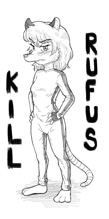 3_toes 4_fingers angry anthro barefoot clothing feet female fingerless_gloves fingers gloves handwear jumpsuit looking_at_viewer parody solo toes leszczynek kill_bill the_tale_of_jasper_gold beatrix_kiddo maude_o'dell rufus_"ruffles"_brooks american_opossum mammal marsupial virginia_opossum 1:2 black_and_white monochrome