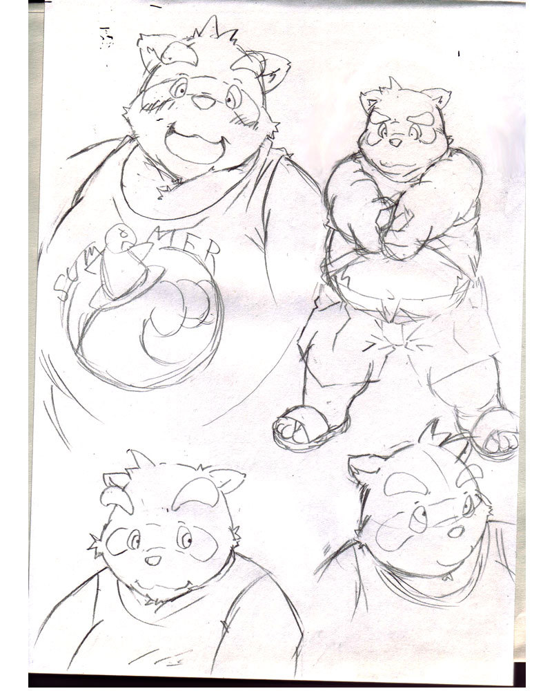 anthro belly big_belly blush bottomwear clothing humanoid_hands kemono male overweight overweight_male shirt shorts solo topwear young bbn morenatsu yukiharu_kuri canid canine mammal raccoon_dog tanuki 2014 4:5 sketch traditional_media_(artwork) unavailable_at_source