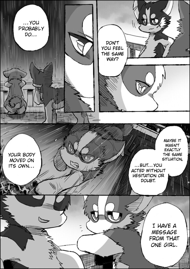 feral raining semi-anthro text ayaka a-chan kyappy shibeta canid canine canis domestic_dog husky mammal nordic_sled_dog shiba_inu spitz comic english_text monochrome