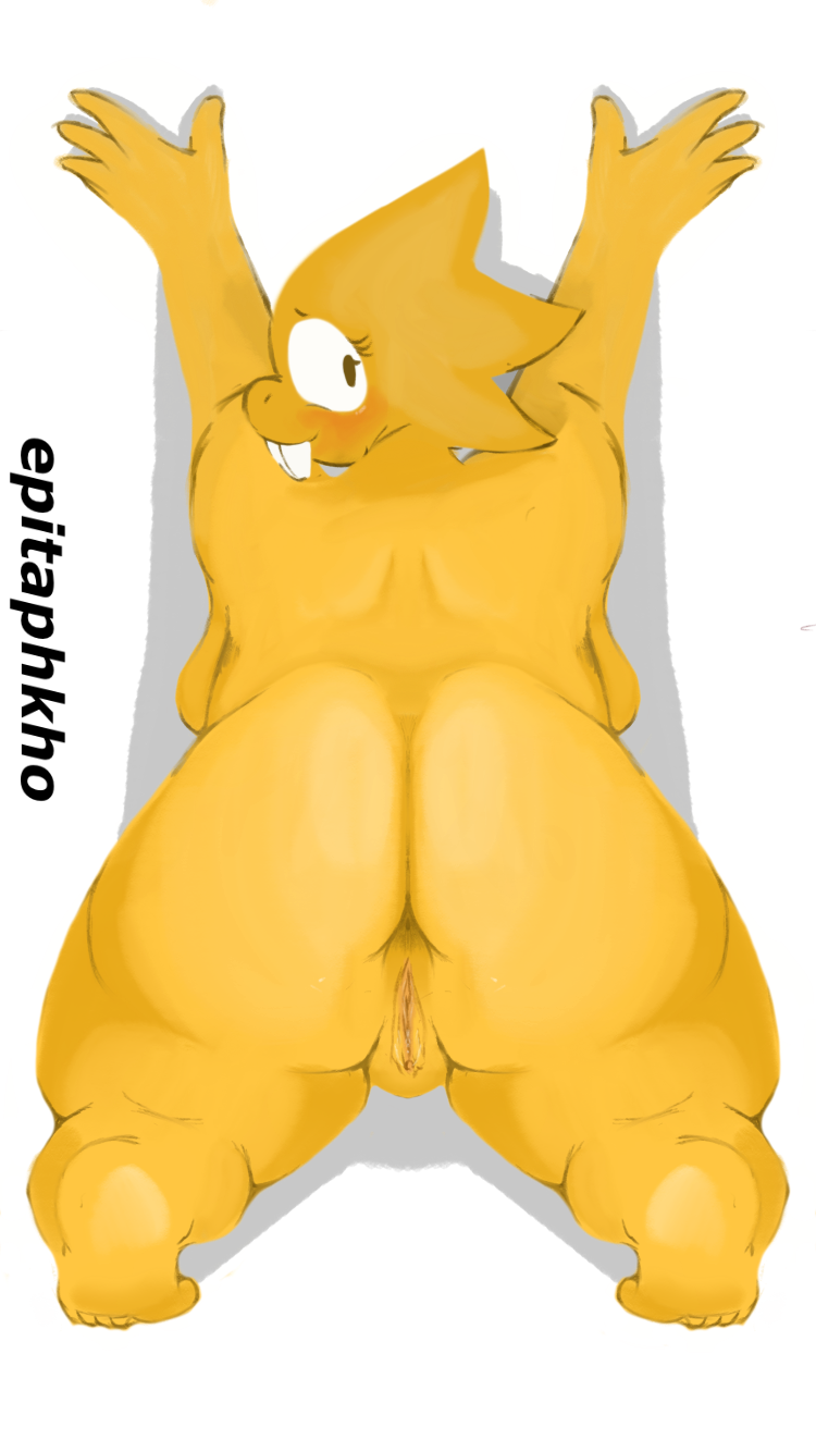 against_surface against_wall anthro anus big_butt blush breasts buckteeth butt feet female genitals huge_butt looking_at_viewer looking_back non-mammal_breasts nude presenting presenting_hindquarters pussy side_boob simple_background slightly_chubby smile solo standing teeth text thick_thighs transparent_background epitaphkho_(artist) undertale undertale_(series) alphys lizard reptile scalie 2018 alpha_channel digital_media_(artwork) hi_res