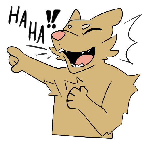 anthro armpit_hair body_hair cheek_tuft chest_tuft eyes_closed facial_tuft fur gesture hair hand_gesture hand_on_chest male open_mouth pink_nose pointing smile solo teeth telegram_sticker text tuft koffeecake koffeecake_(character) canid canine mammal 1:1 2024 alpha_channel colored digital_drawing_(artwork) digital_media_(artwork) english_text