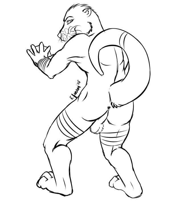 anthro anus backsack balls genitals looking_at_viewer looking_back looking_back_at_viewer male nude presenting raised_tail solo tail efenrai mammal mustelid otter 4:5 monochrome