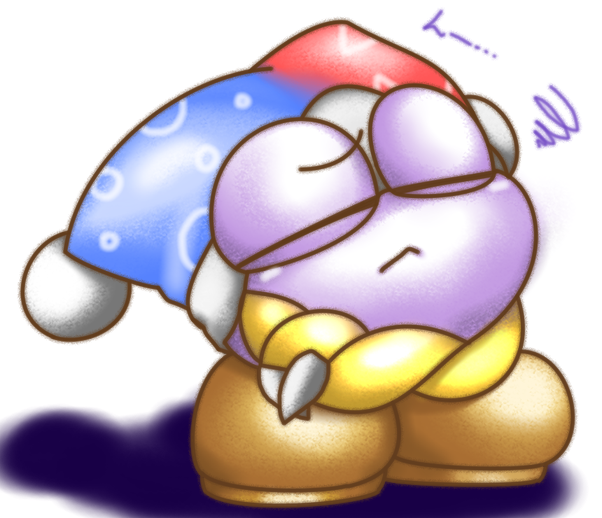 clothing eyes_closed fool's_hat footwear hat headgear headwear male simple_background solo white_background box_xod kirby_(series) nintendo marx_(kirby) waddling_head 2019