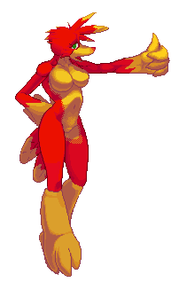 anthro anthrofied beak biped breasts featureless_breasts female gesture hand_gesture hand_on_hip non-mammal_breasts nude simple_background solo sprite standing thumbs_up transparent_background kaivolate raptorkou banjo-kazooie rareware kazooie avian bird breegull alpha_channel digital_media_(artwork) low_res pixel_(artwork)