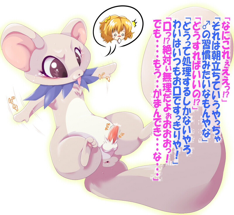 animal_genitalia anus balls body_swap crossgender erection feral genitals male morning_wood naive penis solo text transformation nken pretty_cure tarte yamabuki_inori domestic_ferret mammal mustelid musteline true_musteline weasel japanese_text translated