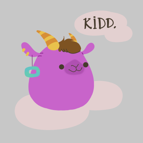 2_horns anthro brown_hair dialogue dialogue_box ear_piercing ear_ring egg hair horn male pendulum piercing plushie purple_body purple_skin ring_piercing simple_background sitting smile solo text toony olimacdoodles squishmallows kidden_eksis bovid caprine goat mammal 1:1 2022 colored digital_drawing_(artwork) digital_media_(artwork) flat_colors lineless