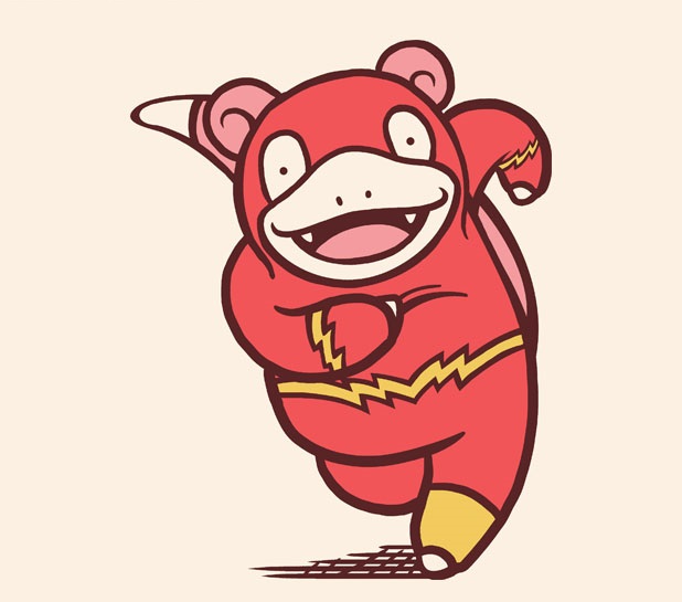 action_pose ambiguous_gender anthro anthrofied cosplay fangs humor mask pokemorph pose running simple_background solo teeth unknown_artist dc_comics nintendo pokemon the_flash_(series) the_flash generation_1_pokemon pokemon_(species) slowpoke